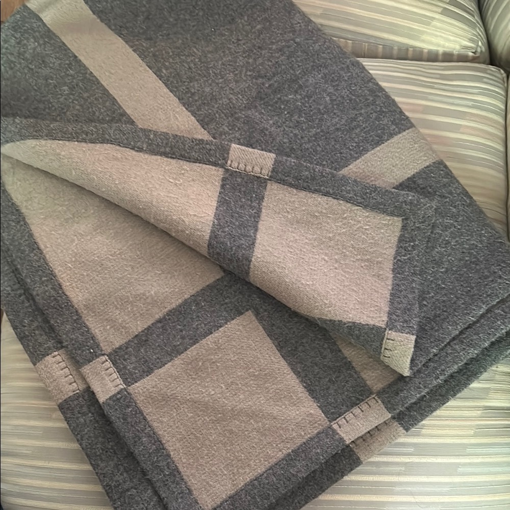 Gray and Cream Geometric Blanket
